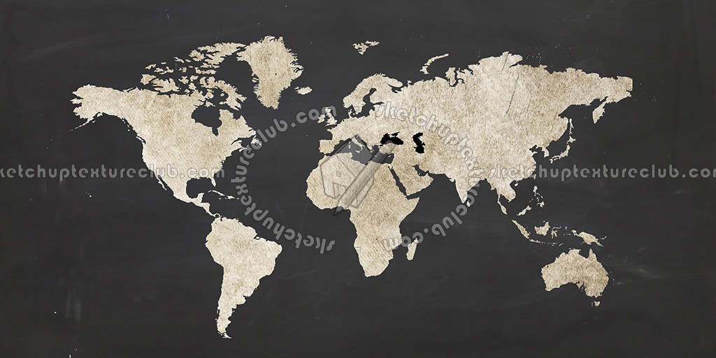 Textures   -   ARCHITECTURE   -   DECORATIVE PANELS   -   World maps   -   Chalkboard maps  - Chalkboard interior decorative world map 03090