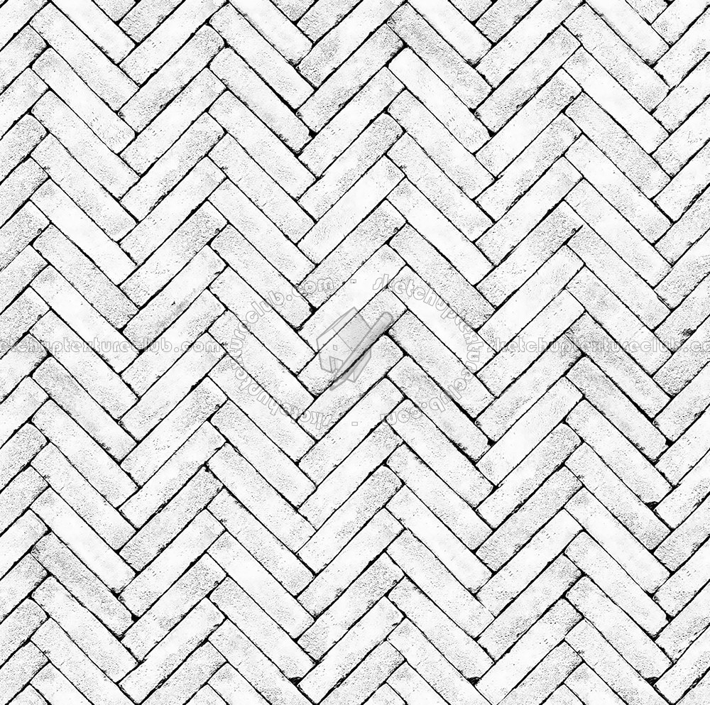 Textures   -   ARCHITECTURE   -   PAVING OUTDOOR   -   Terracotta   -   Herringbone  - Cotto paving herringbone outdoor texture seamless 06726 - Bump