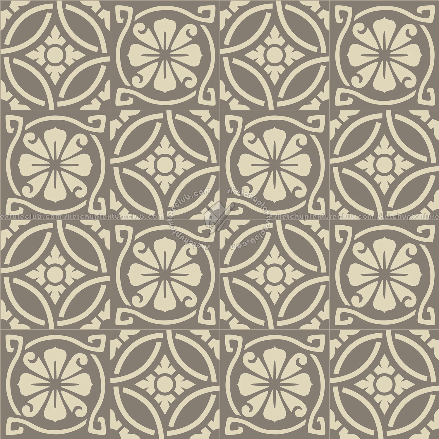 Textures   -   ARCHITECTURE   -   TILES INTERIOR   -   Cement - Encaustic   -   Victorian  - Victorian cement floor tile texture seamless 13655 (seamless)