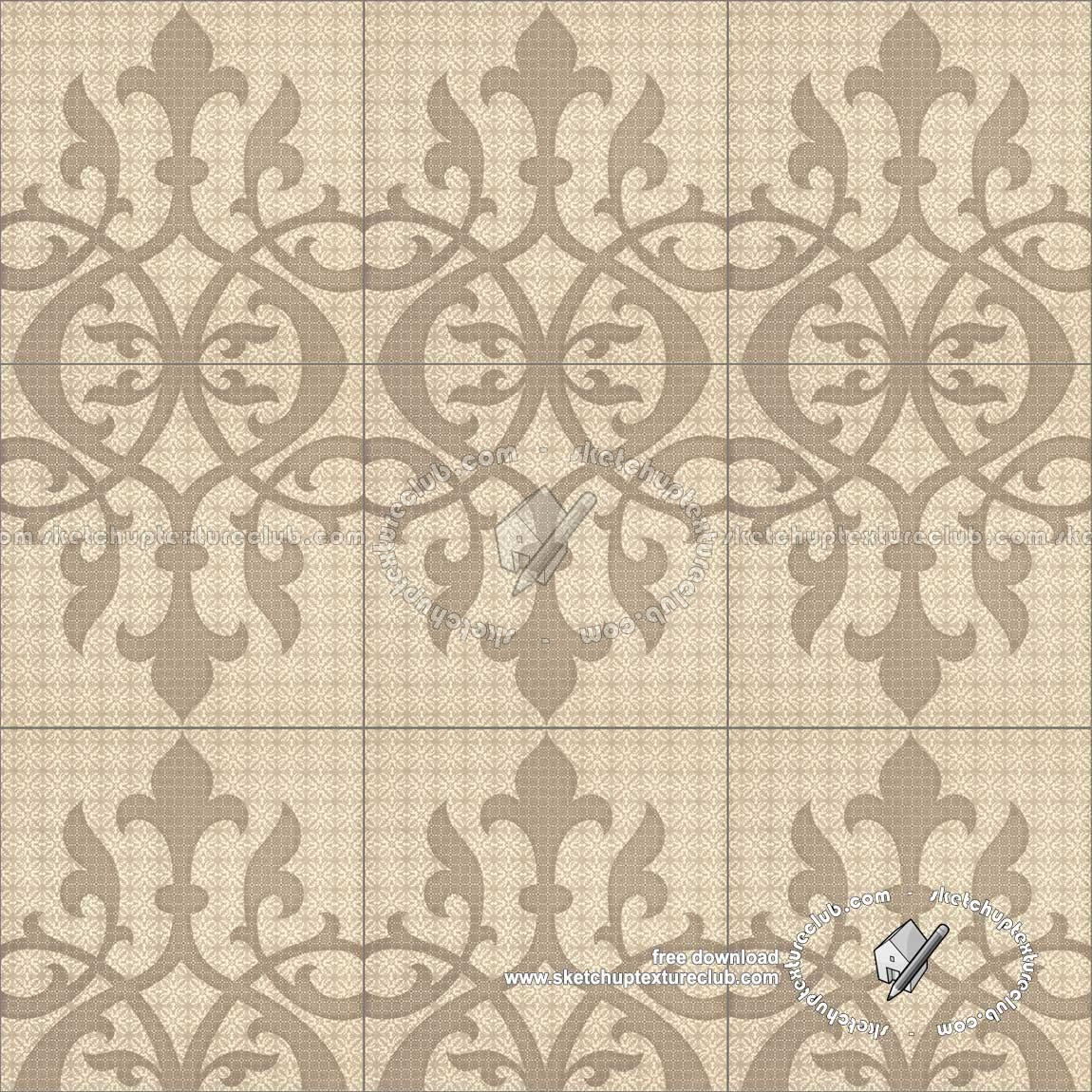 Textures   -   ARCHITECTURE   -   TILES INTERIOR   -   Ornate tiles   -   Mixed patterns  - Ceramic ornate tile texture seamless 20230 (seamless)