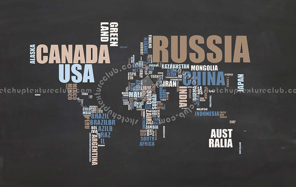 Textures   -   ARCHITECTURE   -   DECORATIVE PANELS   -   World maps   -   Chalkboard maps  - Chalkboard interior decorative world map 03091