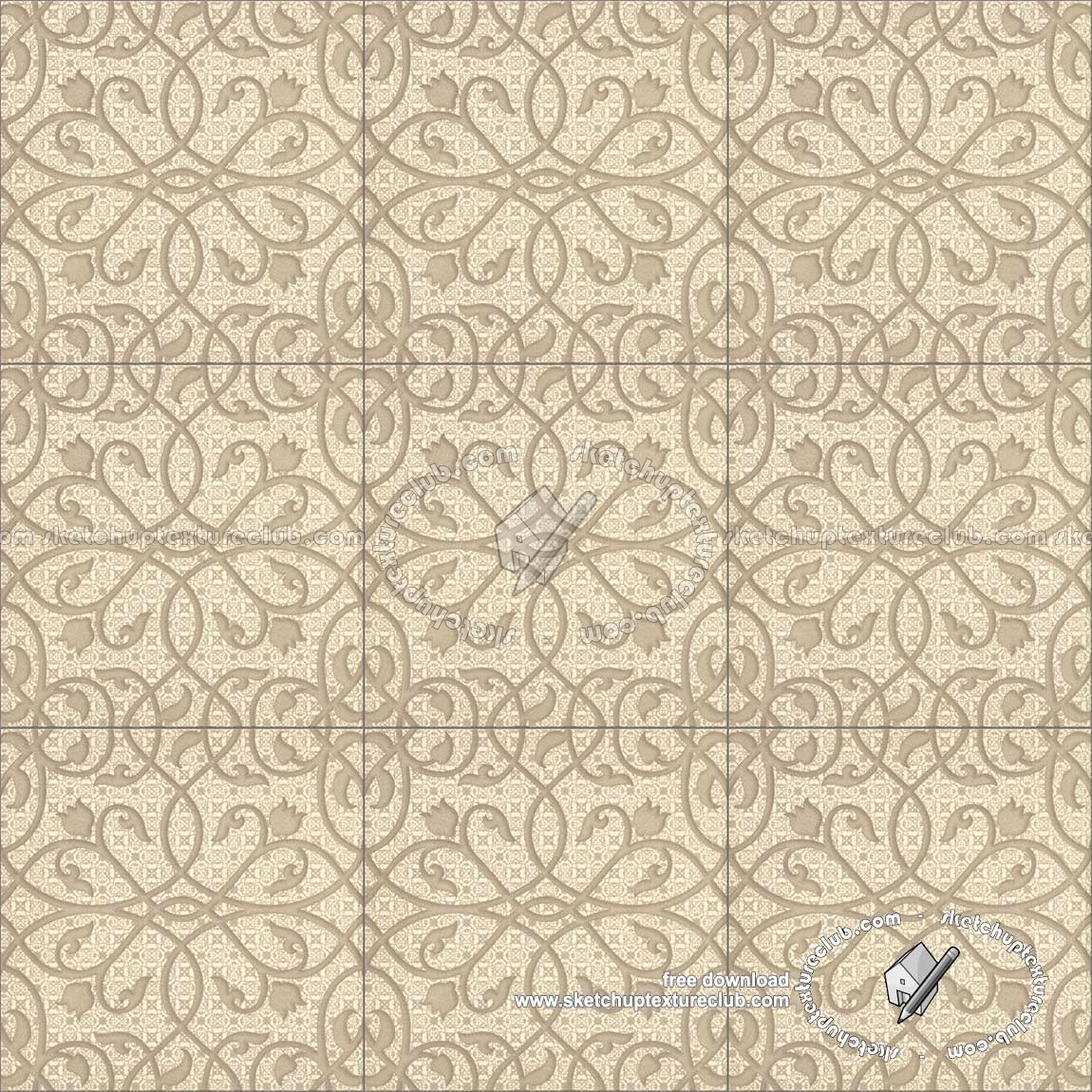 Textures   -   ARCHITECTURE   -   TILES INTERIOR   -   Ornate tiles   -   Mixed patterns  - Ceramic ornate tile texture seamless 20233 (seamless)