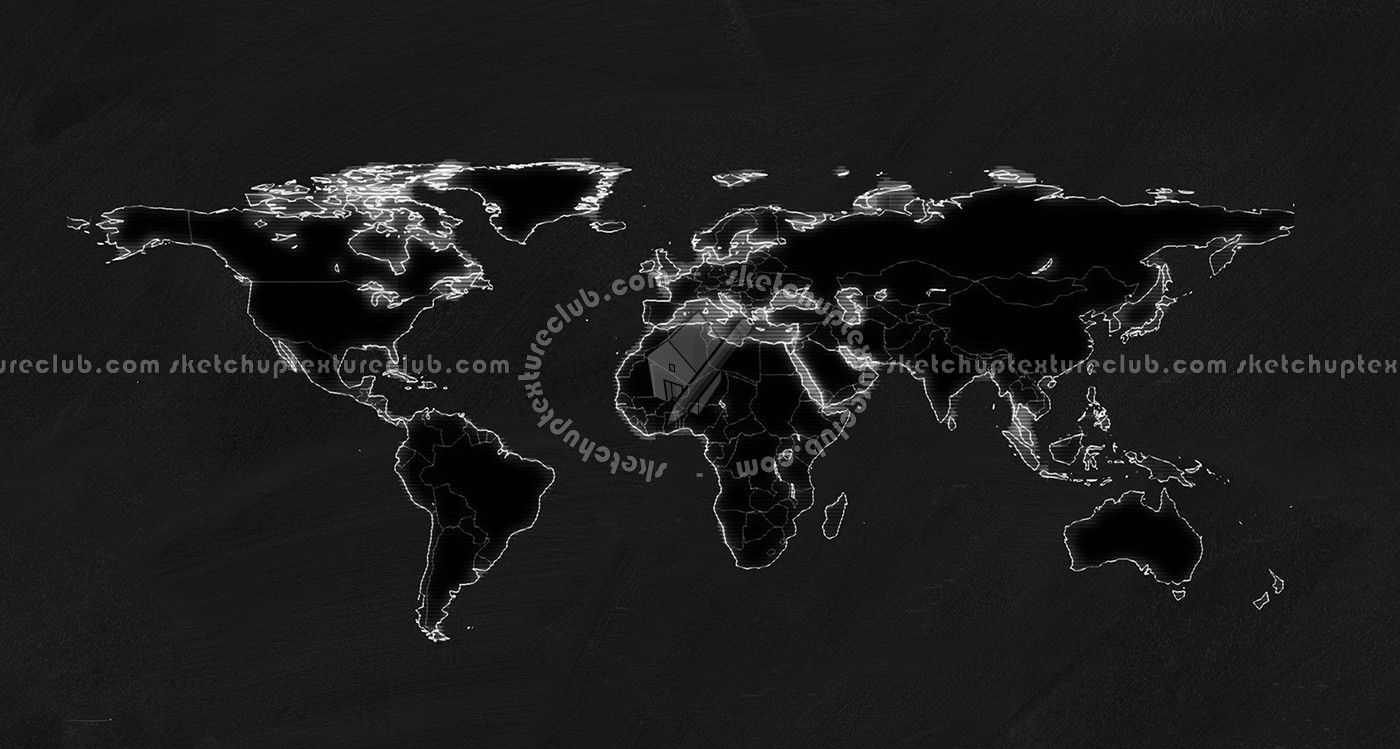 Textures   -   ARCHITECTURE   -   DECORATIVE PANELS   -   World maps   -   Chalkboard maps  - Chalkboard interior decorative world map 03094