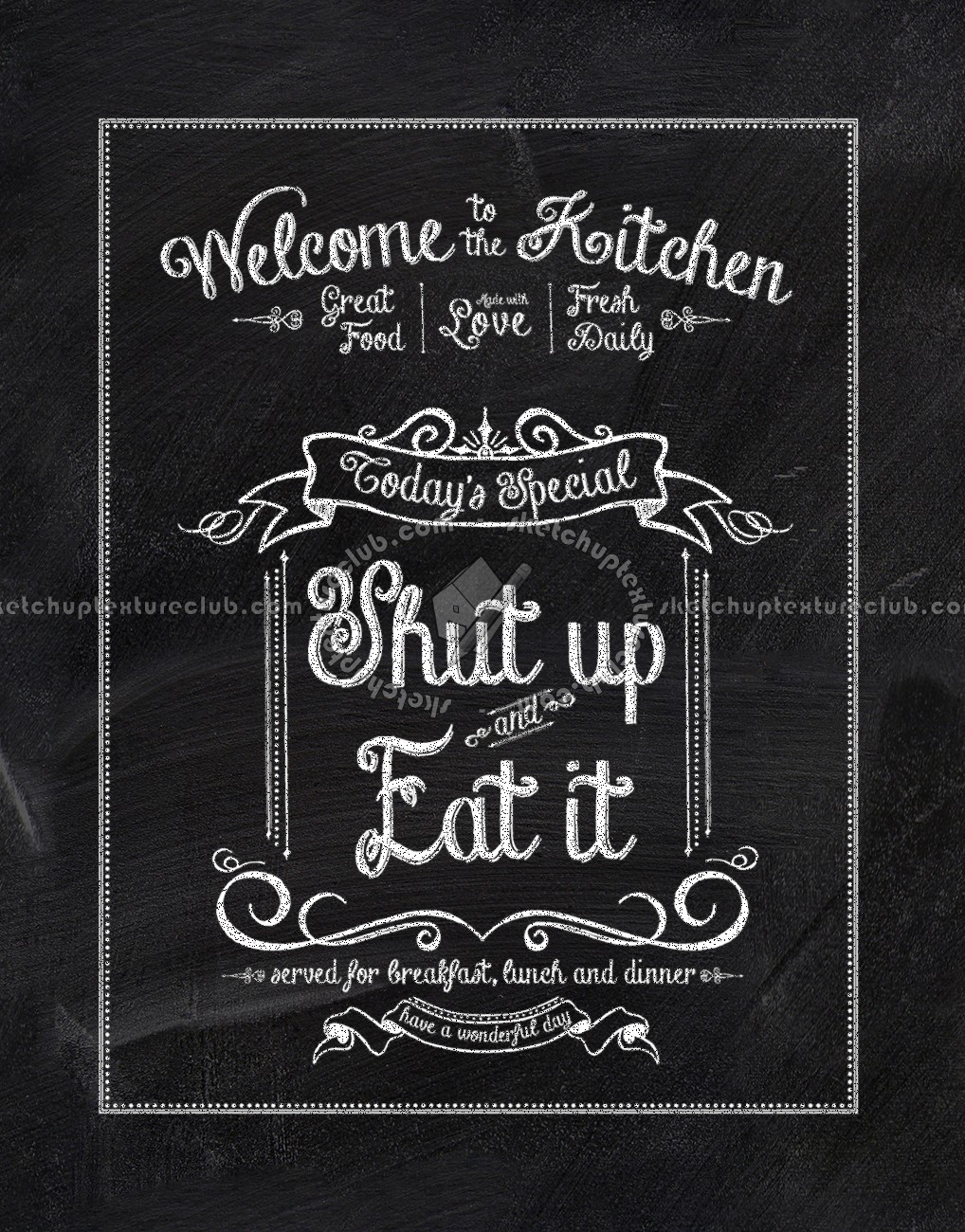 Textures   -   ARCHITECTURE   -   DECORATIVE PANELS   -   Chalkboard paint  - Chalkboard interior decorative panel 03052