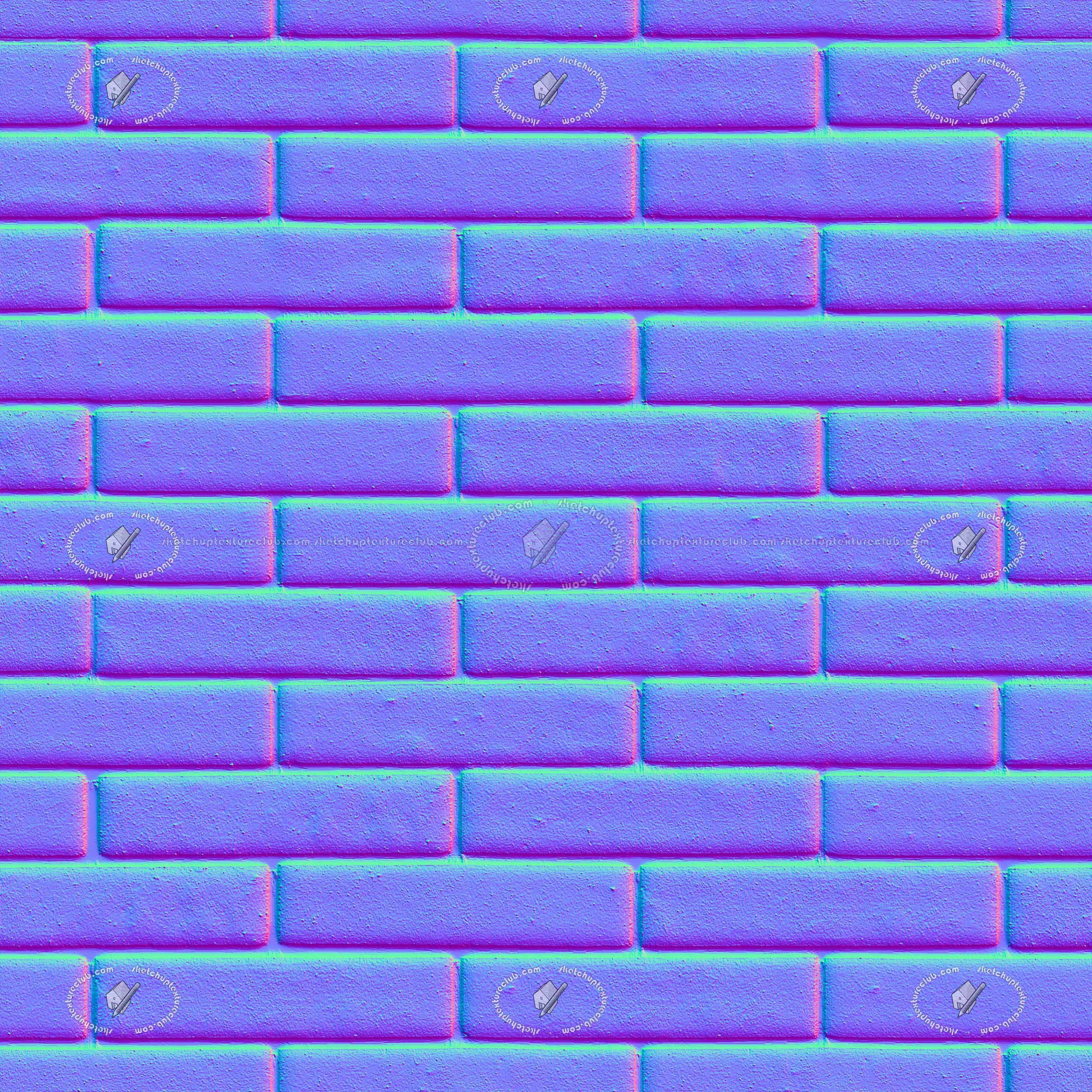 Textures   -   ARCHITECTURE   -   WALLS TILE OUTSIDE  - Wall cladding clay tiles texture seamless 21294 - Normal