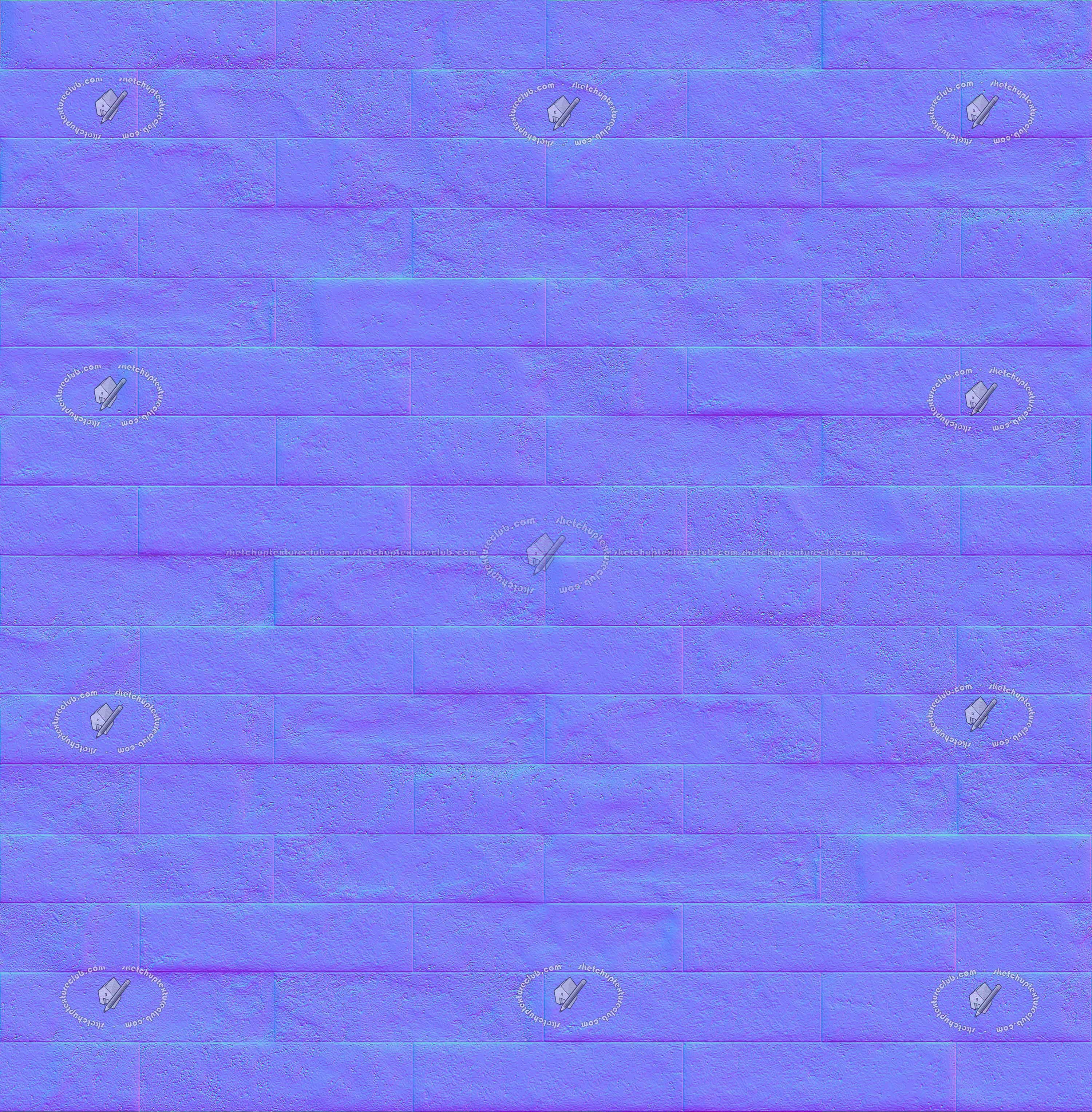 Textures   -   ARCHITECTURE   -   WALLS TILE OUTSIDE  - Wall cladding clay tiles texture seamless 21295 - Normal