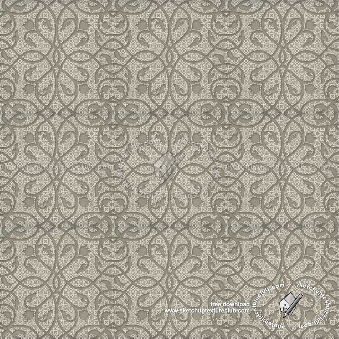 Textures   -   ARCHITECTURE   -   TILES INTERIOR   -   Ornate tiles   -   Mixed patterns  - Ceramic ornate tile texture seamless 20239 (seamless)