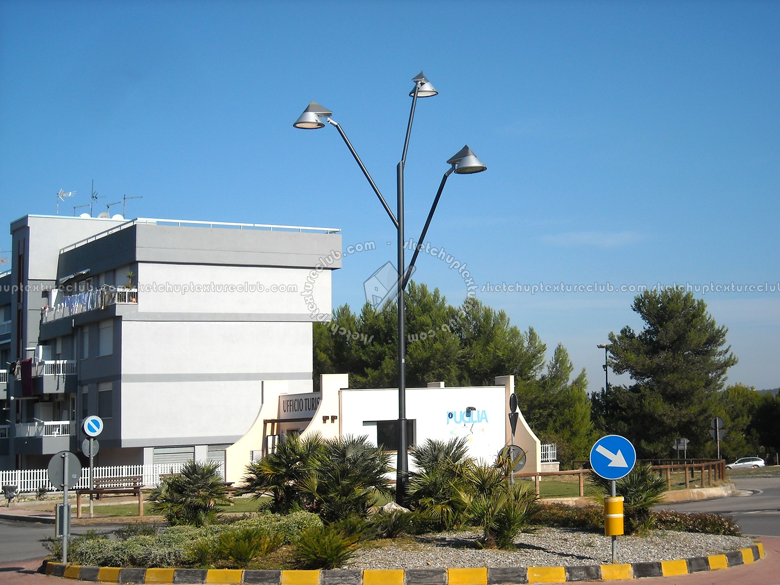 Textures   -   BACKGROUNDS & LANDSCAPES   -   ROADS & PARKINGS  - Roundabout whit trees landscape texture 17564