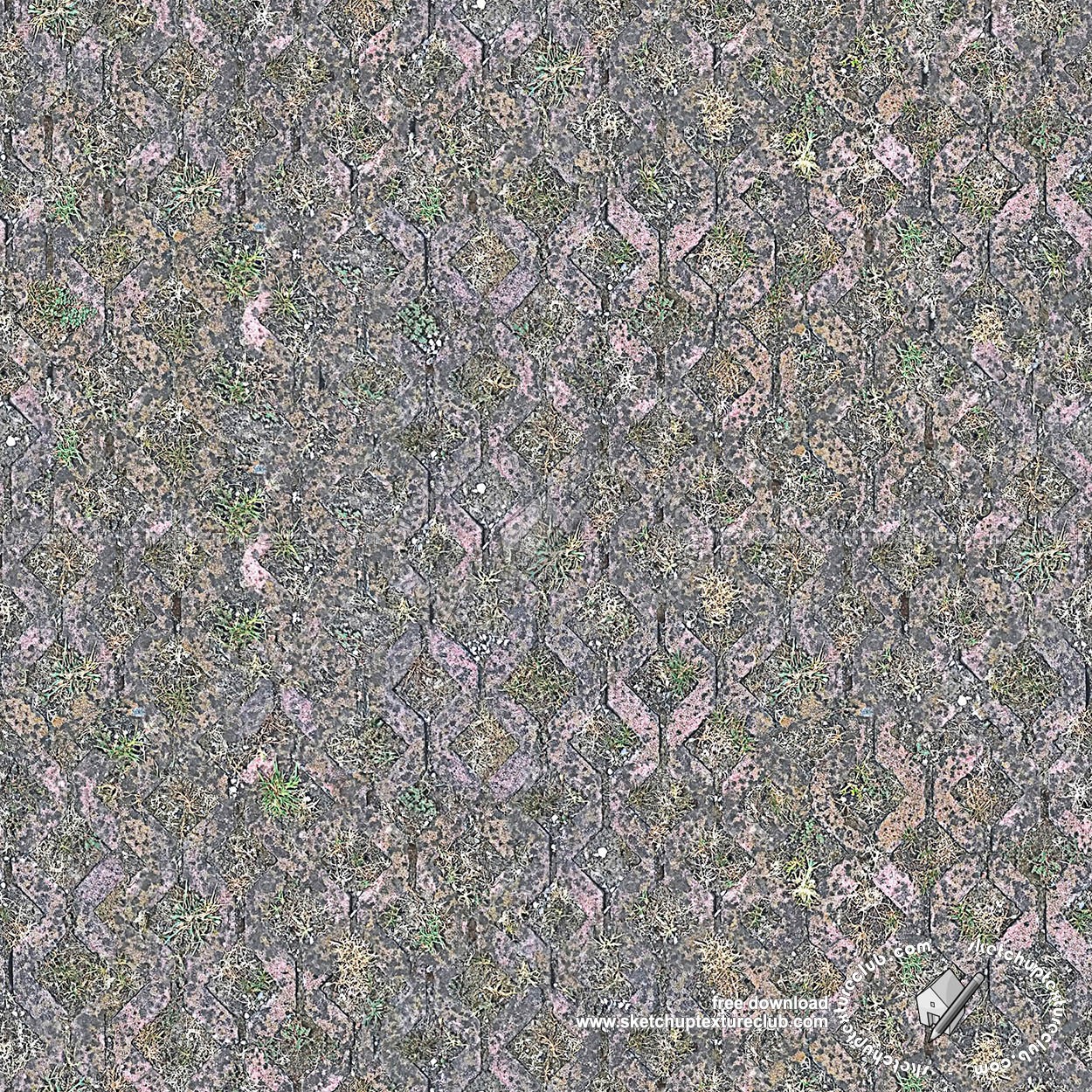 Textures   -   ARCHITECTURE   -   PAVING OUTDOOR   -   Parks Paving  - Damaged bricks park paving texture seamless 18673 (seamless)