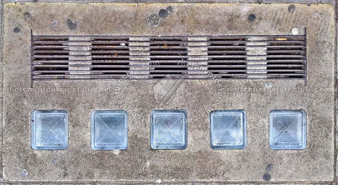 Textures   -   ARCHITECTURE   -   ROADS   -   Street elements  - Dirt manhole with glass blocks texture 19703