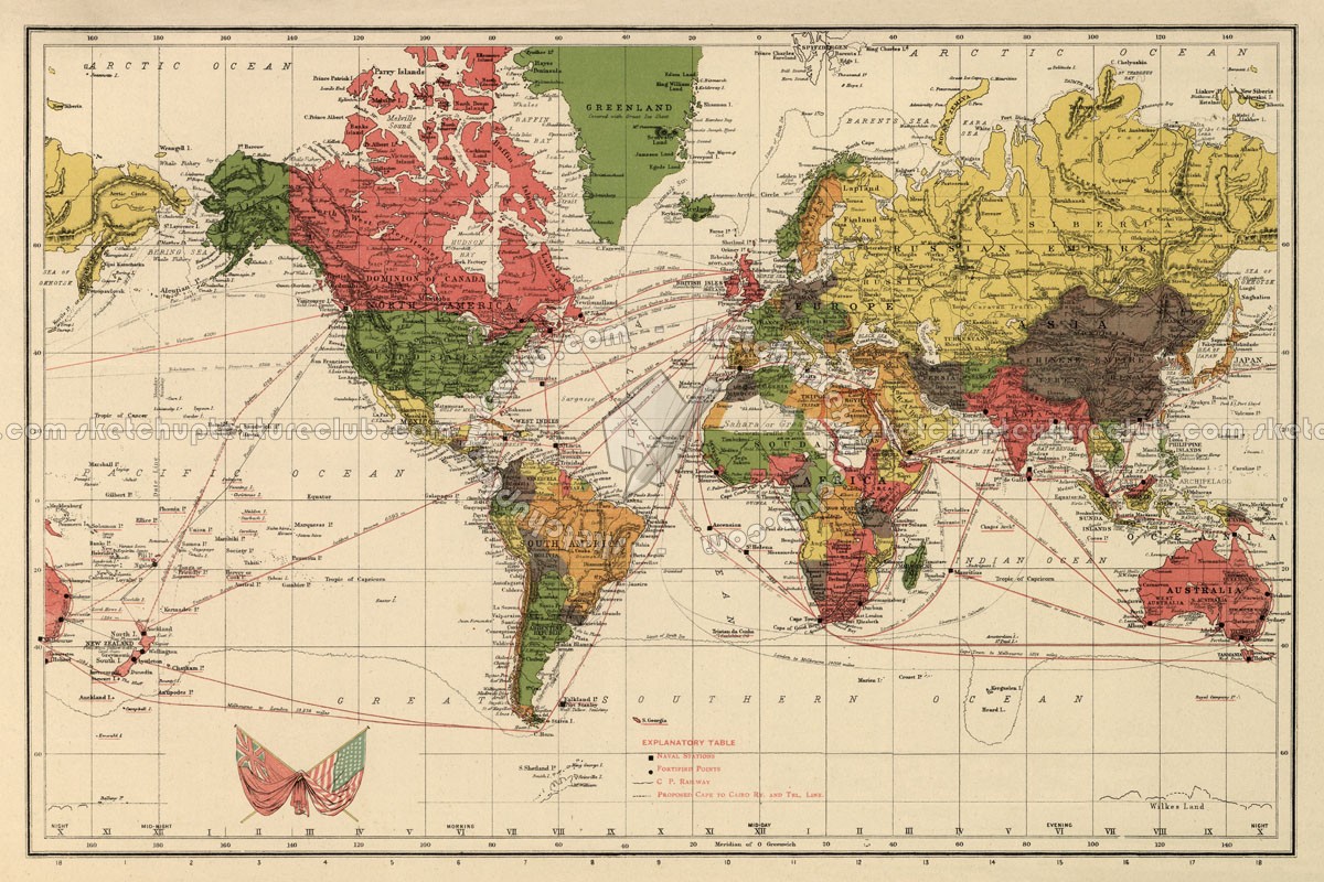 Textures   -   ARCHITECTURE   -   DECORATIVE PANELS   -   World maps   -   Various maps  - Mural map interior decoration 03175