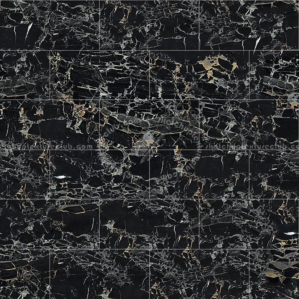 Textures   -   ARCHITECTURE   -   TILES INTERIOR   -   Marble tiles   -   Black  - Portoro black marble tile texture seamless 14125 (seamless)