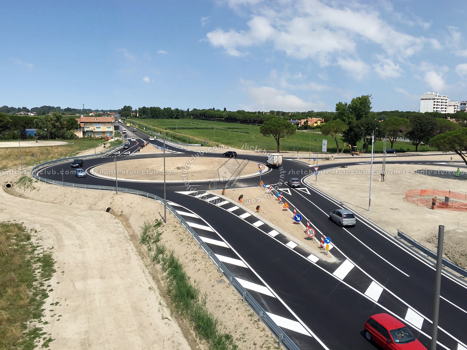 Textures   -   BACKGROUNDS &amp; LANDSCAPES   -   ROADS &amp; PARKINGS  - Roundabout landscape texture 17568