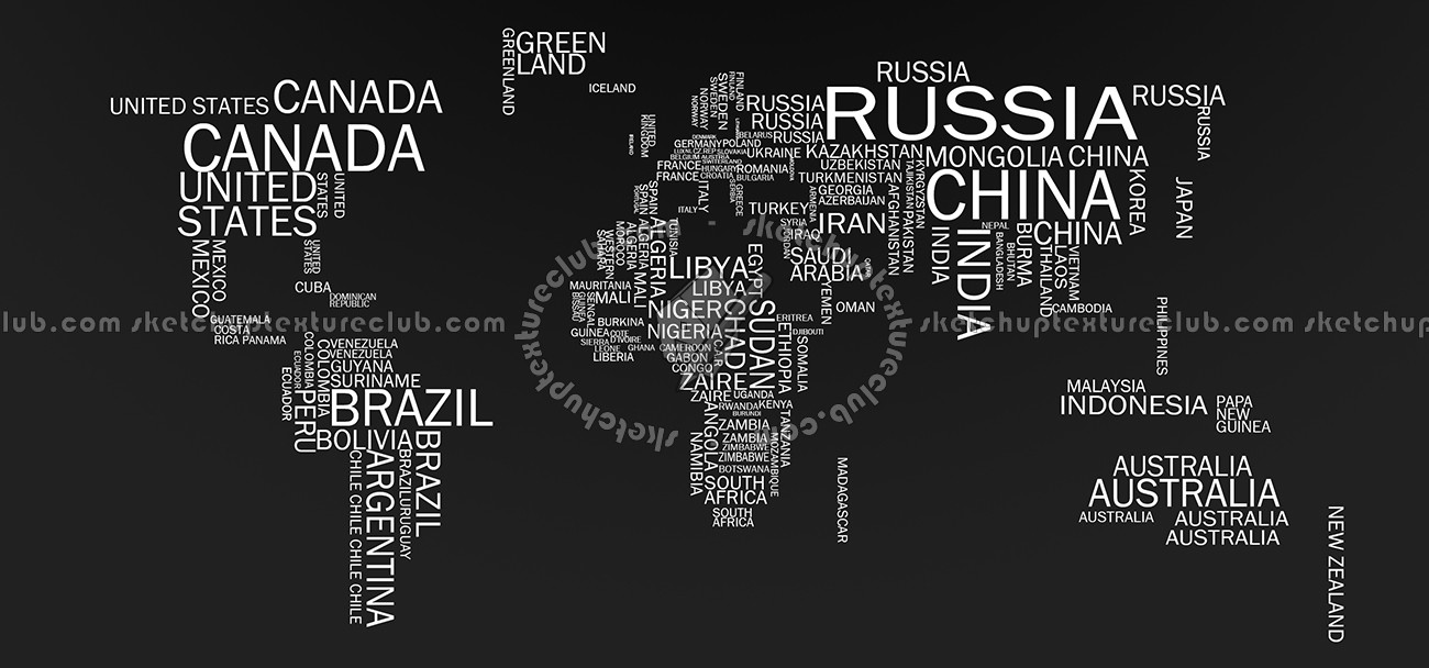 Textures   -   ARCHITECTURE   -   DECORATIVE PANELS   -   World maps   -   Chalkboard maps  - Chalkboard interior decorative world map 03108