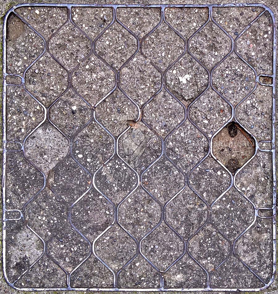 Textures   -   ARCHITECTURE   -   ROADS   -   Street elements  - Concrete and metal manhole texture 19707