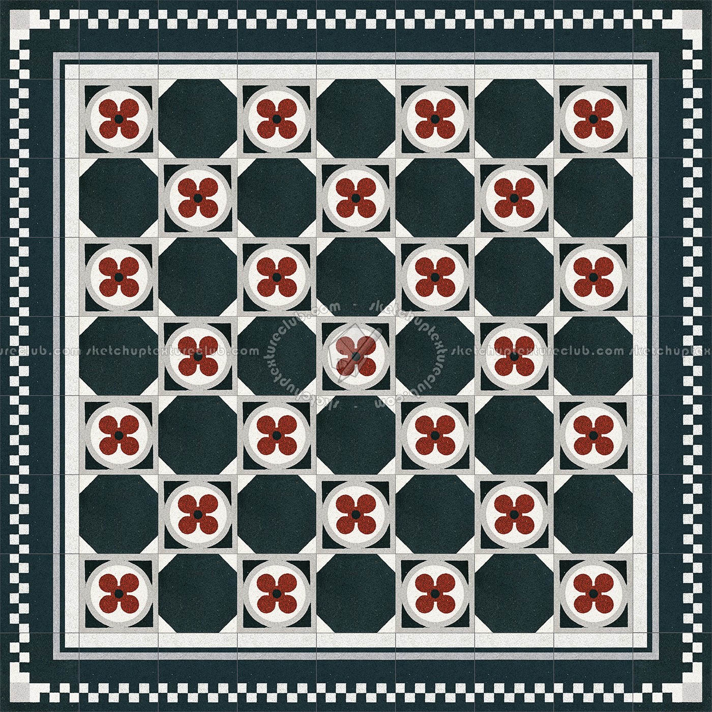 Textures   -   ARCHITECTURE   -   TILES INTERIOR   -   Cement - Encaustic   -   Cement  - Cement concrete tile texture seamless 13336 (seamless)