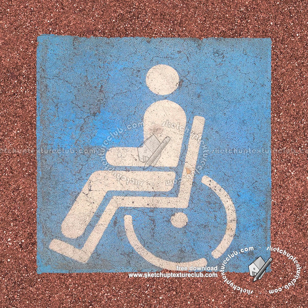 Textures   -   ARCHITECTURE   -   ROADS   -   Roads Markings  - Road markings disabled parking texture 18757