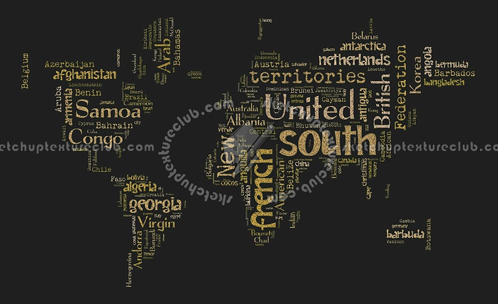 Textures   -   ARCHITECTURE   -   DECORATIVE PANELS   -   World maps   -   Chalkboard maps  - Chalkboard interior decorative world map 03114