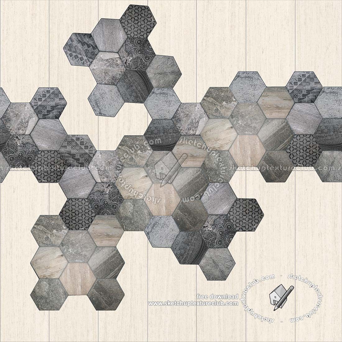 Textures   -   ARCHITECTURE   -   TILES INTERIOR   -   Hexagonal mixed  - Hexagonal tile texture seamless 18112 (seamless)