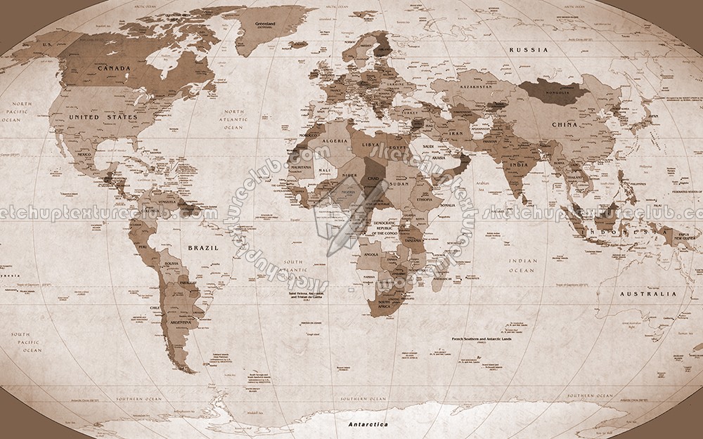 Textures   -   ARCHITECTURE   -   DECORATIVE PANELS   -   World maps   -   Various maps  - Mural map interior decoration 03186