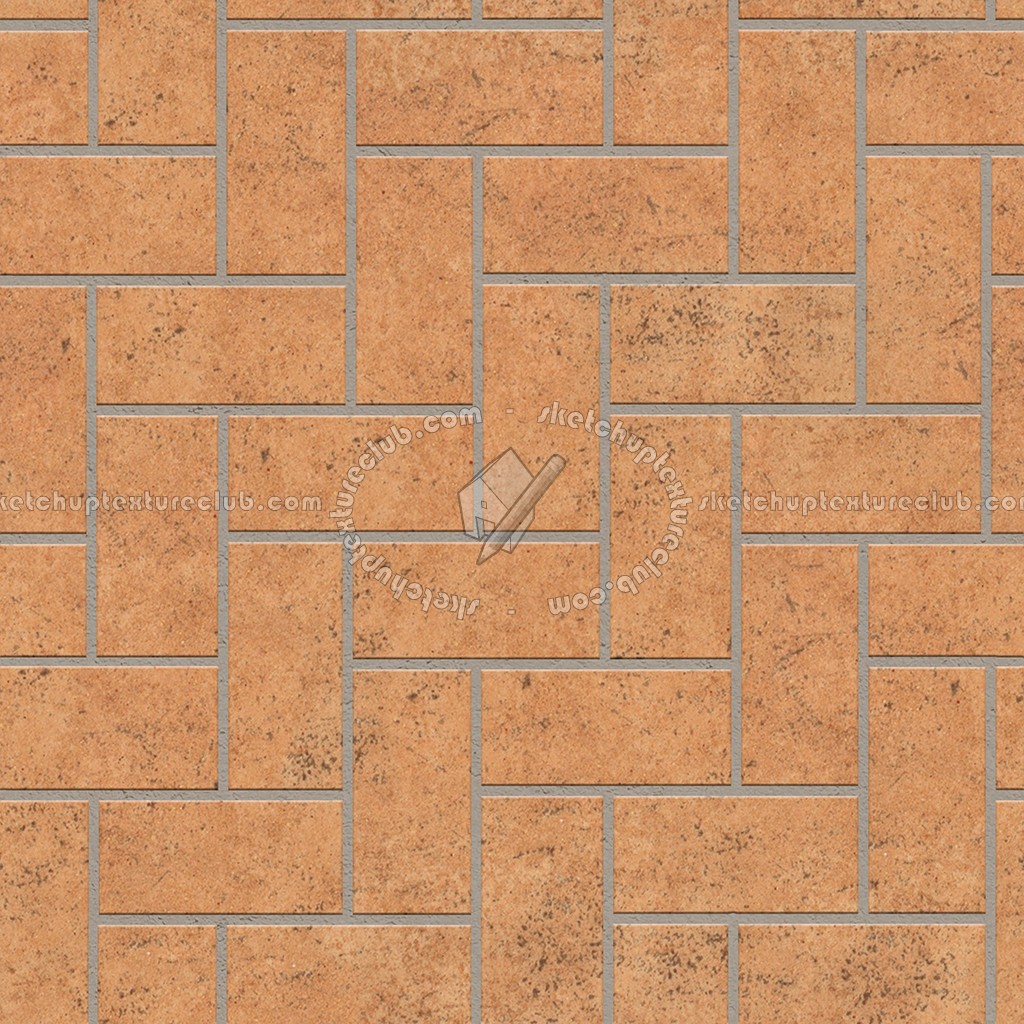 Textures   -   ARCHITECTURE   -   PAVING OUTDOOR   -   Terracotta   -   Herringbone  - Cotto paving herringbone outdoor texture seamless 06752 (seamless)