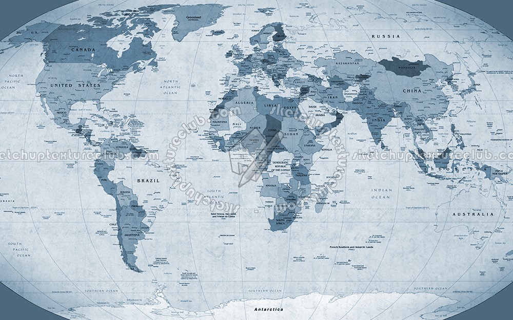 Textures   -   ARCHITECTURE   -   DECORATIVE PANELS   -   World maps   -   Various maps  - Mural map interior decoration 03187