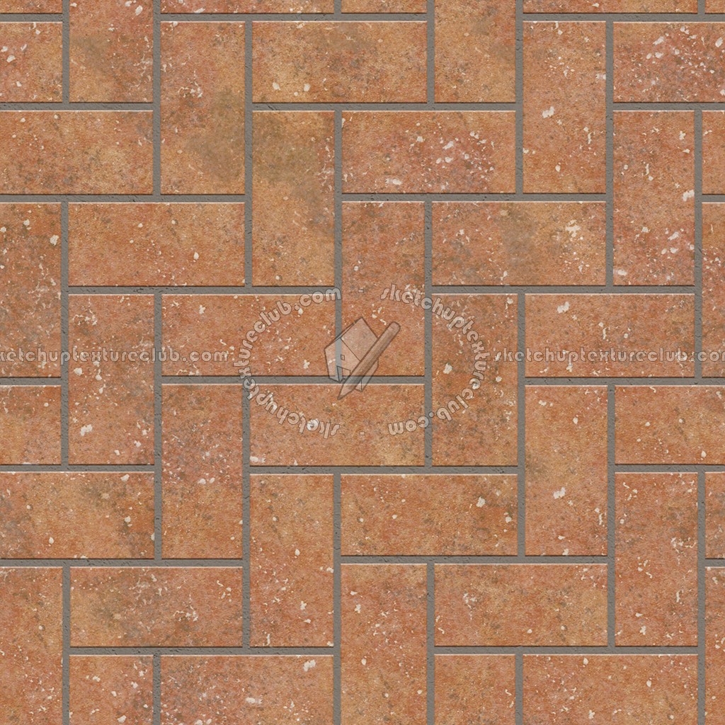 Textures - ARCHITECTURE - PAVING OUTDOOR - Terracotta - Herringbone - Cotto paving herringbone outdoor texture seamless 06754 (seamless)