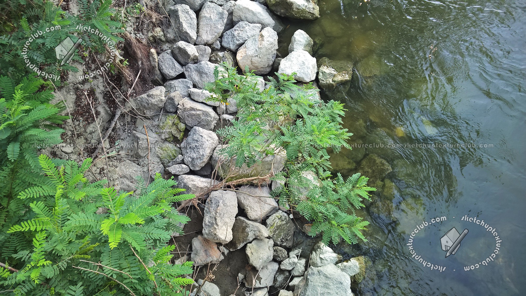 Textures   -   NATURE ELEMENTS   -   WATER   -   Streams  - Water stream whit stones 17386