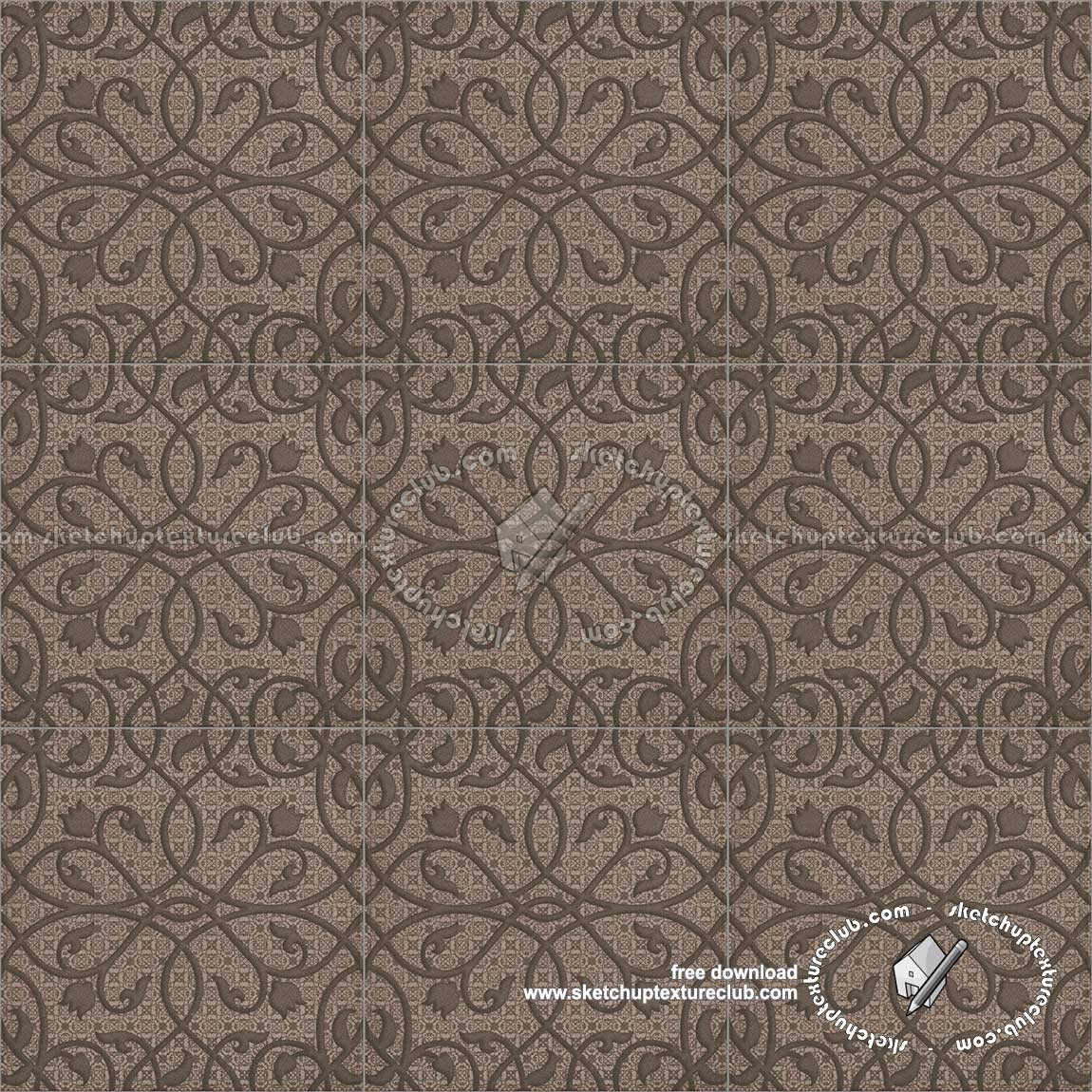 Textures   -   ARCHITECTURE   -   TILES INTERIOR   -   Ornate tiles   -   Mixed patterns  - Ceramic ornate tile texture seamless 20258 (seamless)