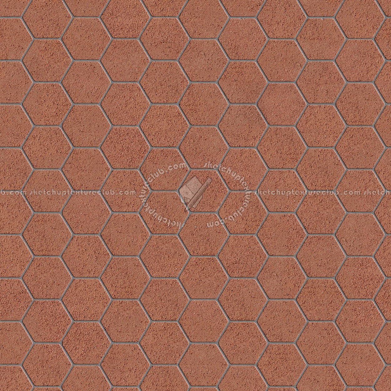 Textures   -   ARCHITECTURE   -   TILES INTERIOR   -   Terracotta tiles  - Tuscany hexagonal terracotta sandblasted red tile texture seamless 16041 (seamless)