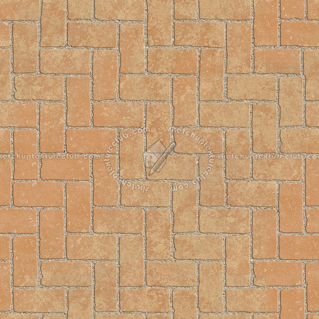 Textures   -   ARCHITECTURE   -   PAVING OUTDOOR   -   Terracotta   -   Herringbone  - Cotto paving herringbone outdoor texture seamless 06757 (seamless)