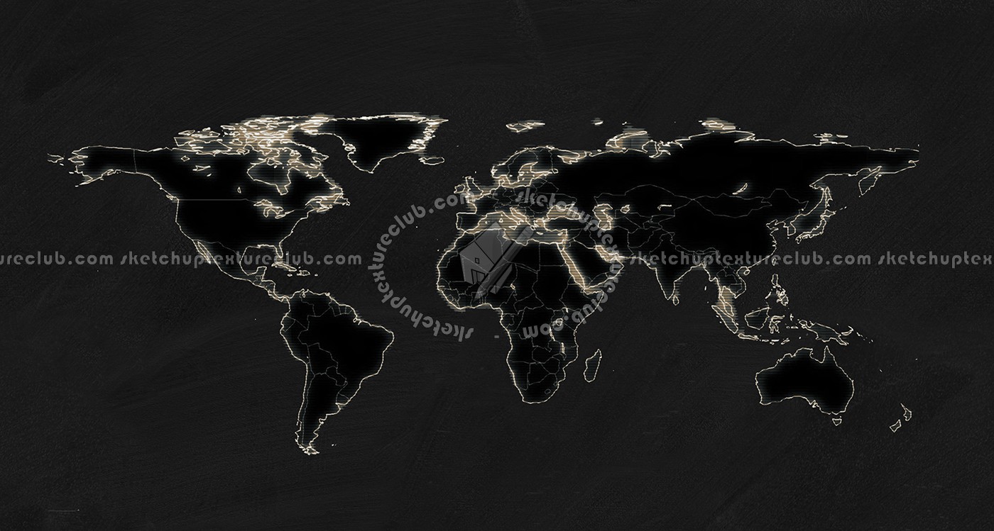 Textures   -   ARCHITECTURE   -   DECORATIVE PANELS   -   World maps   -   Chalkboard maps  - Chalkboard interior decorative world map 03122