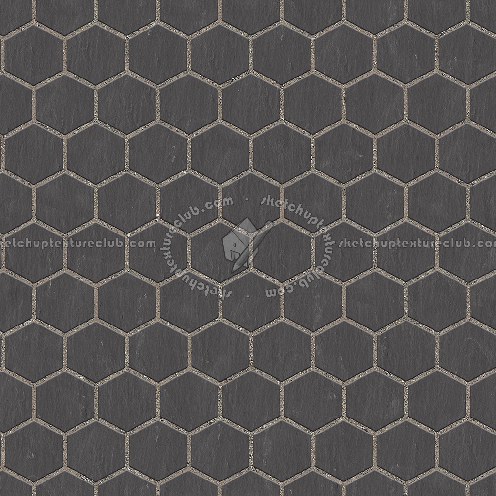 Textures   -   ARCHITECTURE   -   PAVING OUTDOOR   -   Hexagonal  - Slate paving outdoor hexagonal texture seamless 06015 (seamless)