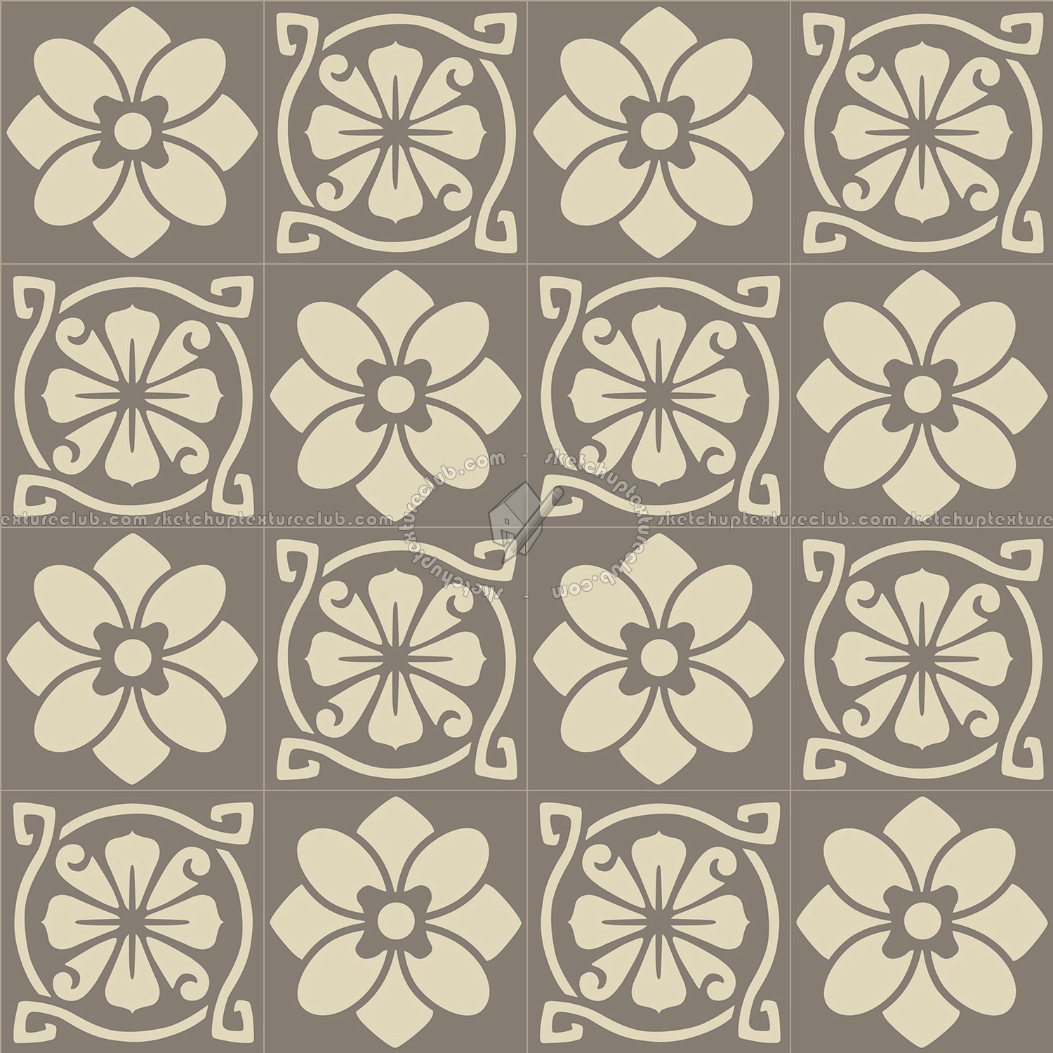 Textures   -   ARCHITECTURE   -   TILES INTERIOR   -   Cement - Encaustic   -   Victorian  - Victorian cement floor tile texture seamless 13688 (seamless)