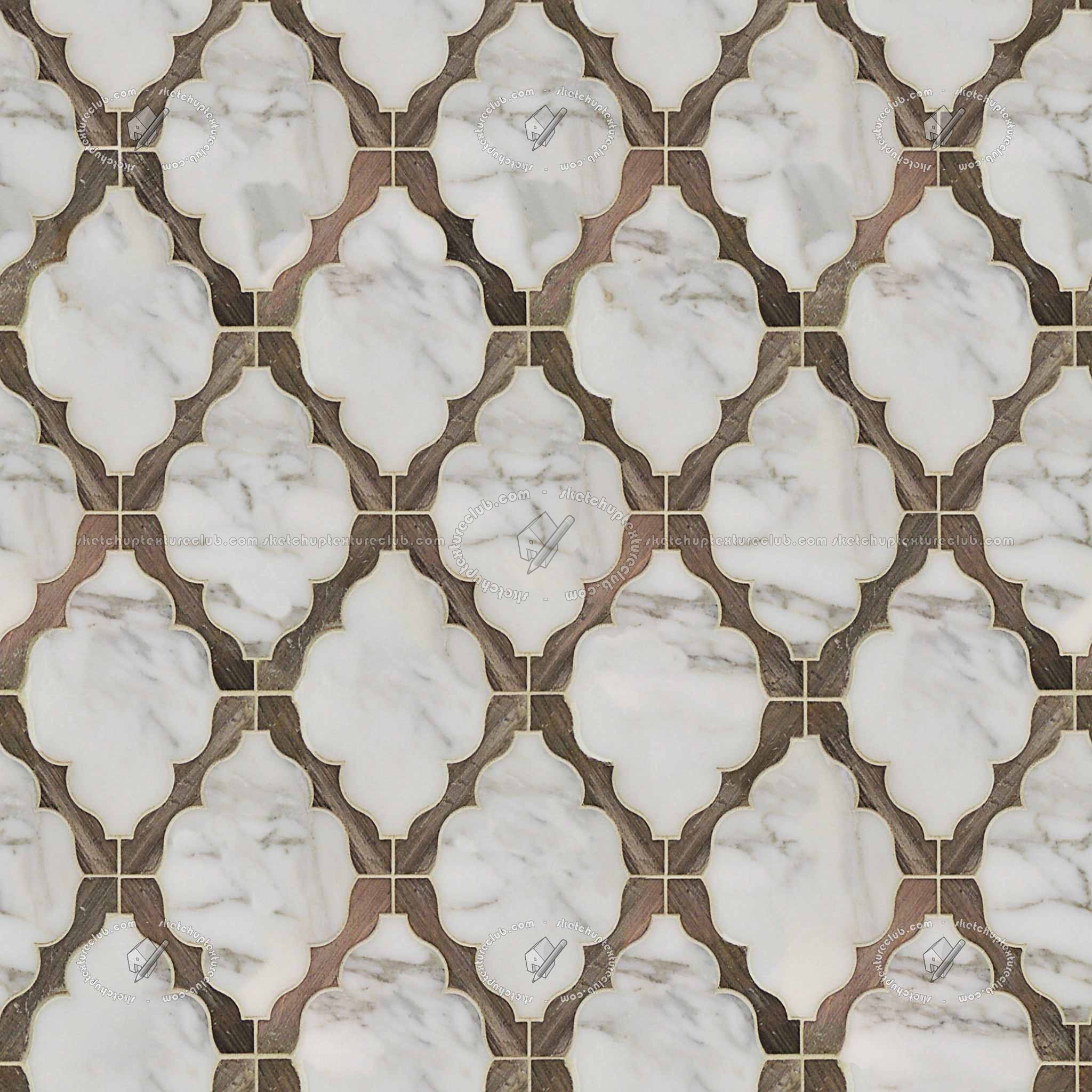 Textures   -   ARCHITECTURE   -   TILES INTERIOR   -   Marble tiles   -   Marble geometric patterns  - American white marble tile with raw wood texture seamless 21147 (seamless)