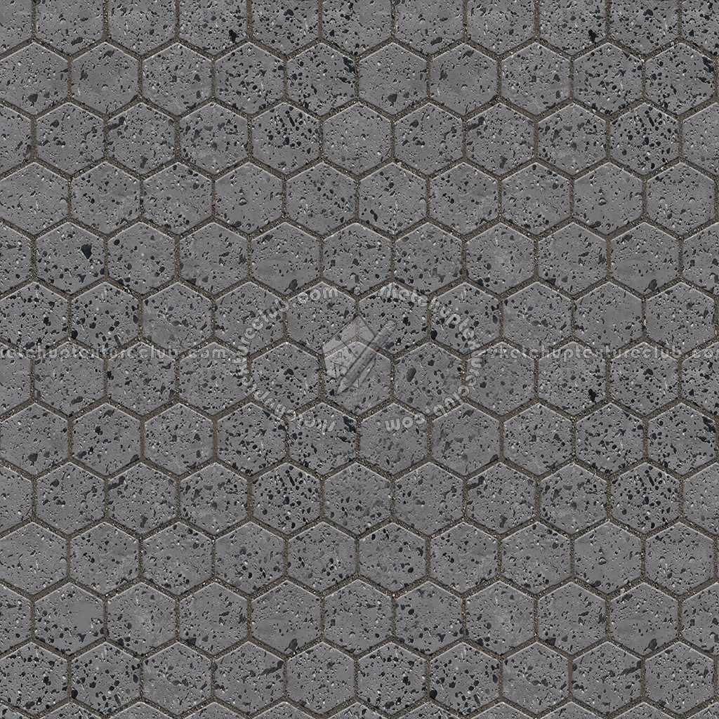 Textures   -   ARCHITECTURE   -   PAVING OUTDOOR   -   Hexagonal  - Lava paving outdoor hexagonal texture seamless 06016 (seamless)