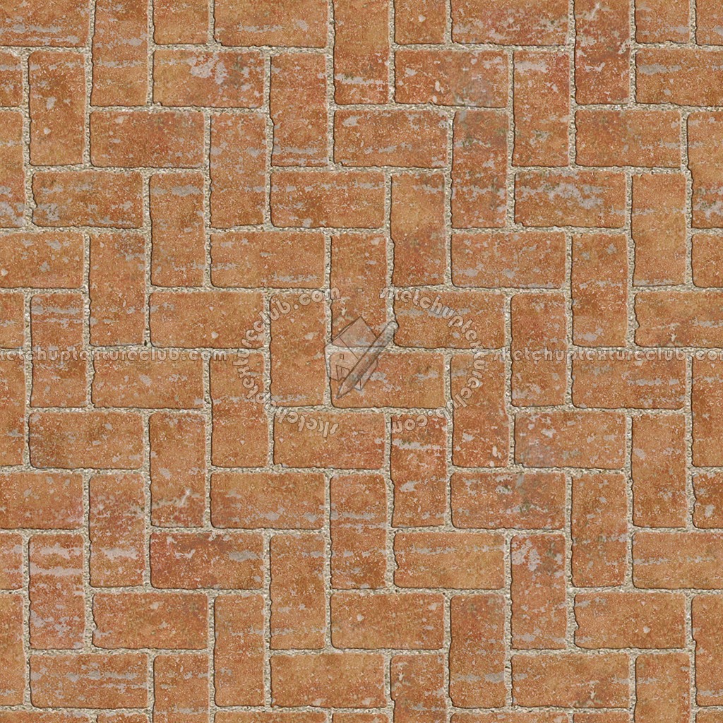 Textures   -   ARCHITECTURE   -   PAVING OUTDOOR   -   Terracotta   -   Herringbone  - Cotto paving herringbone outdoor texture seamless 06761 (seamless)