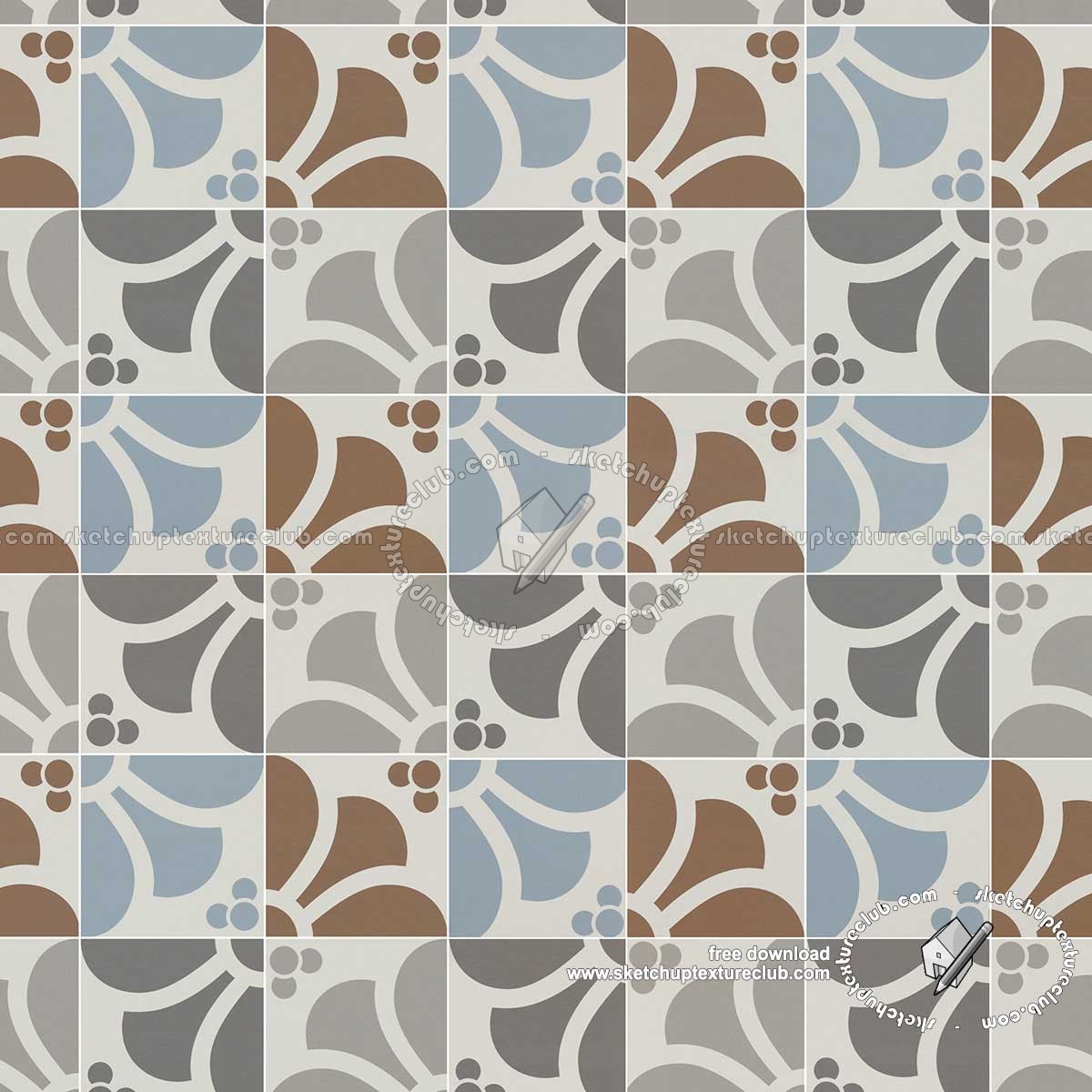 Textures   -   ARCHITECTURE   -   TILES INTERIOR   -   Ornate tiles   -   Mixed patterns  - Ceramic ornate tile texture seamless 20264 (seamless)