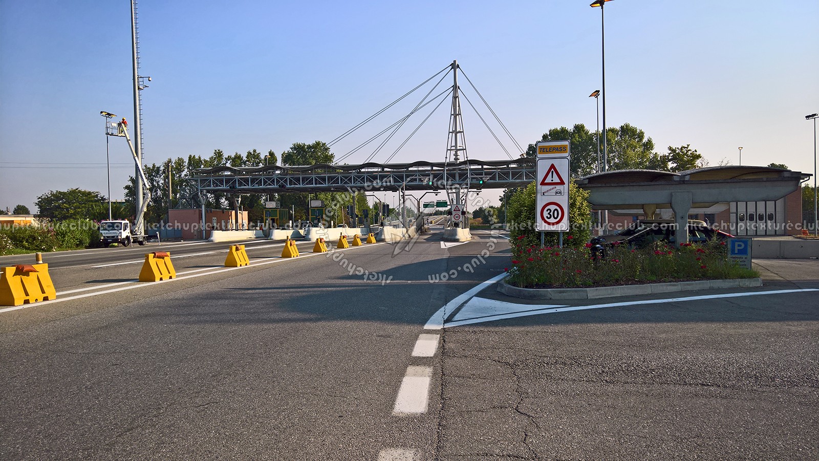 Textures   -   BACKGROUNDS &amp; LANDSCAPES   -   ROADS &amp; PARKINGS  - Tollbooth landscape texture 17588