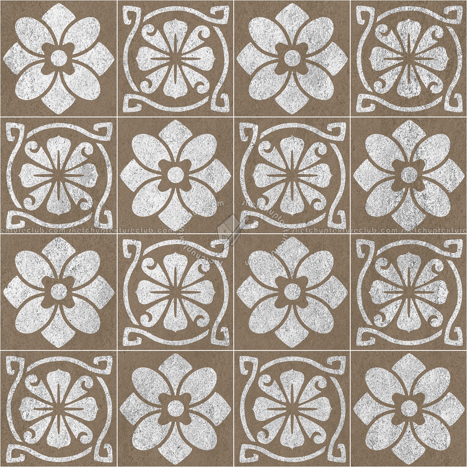 Textures   -   ARCHITECTURE   -   TILES INTERIOR   -   Cement - Encaustic   -   Victorian  - Victorian cement floor tile texture seamless 13691 (seamless)