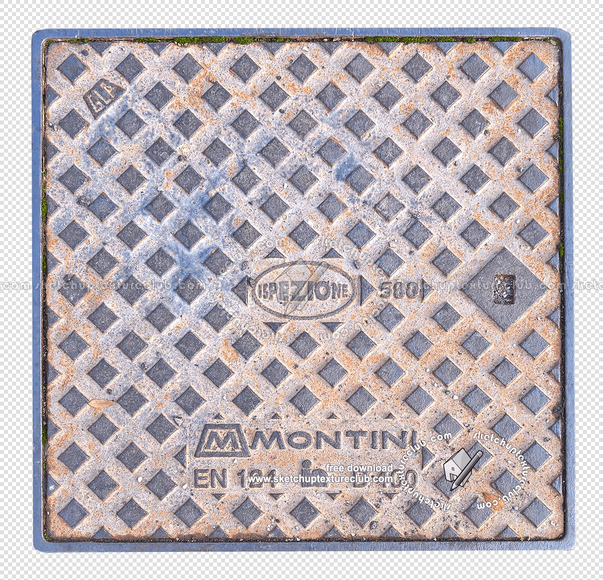 Textures   -   ARCHITECTURE   -   ROADS   -   Street elements  - Rusty metal manhole texture 20443