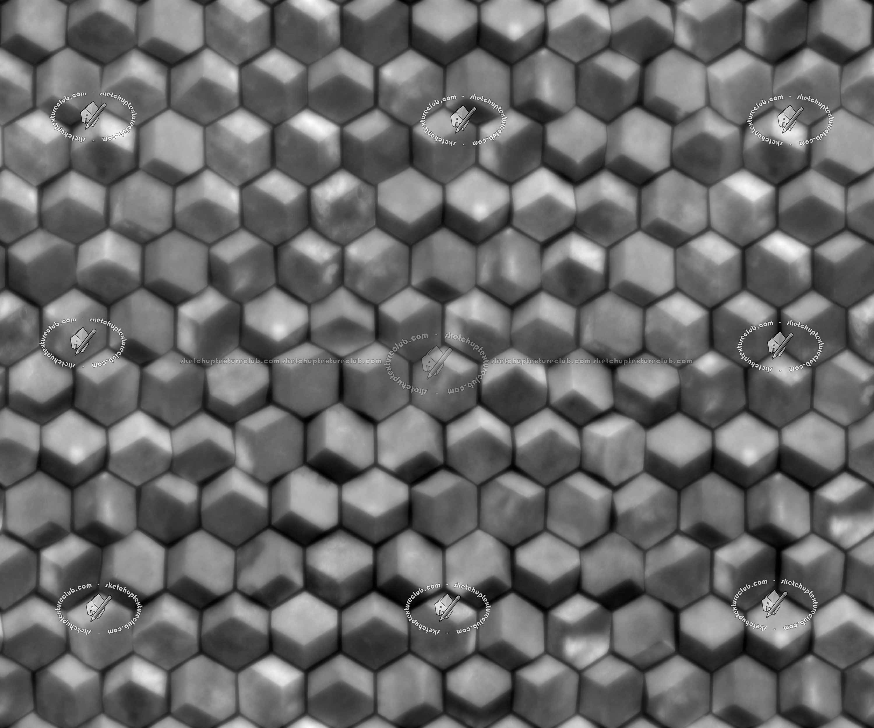 Textures   -   ARCHITECTURE   -   TILES INTERIOR   -   Hexagonal mixed  - Tadao ando tokio jewel box wall tiles texture seamless 21174 - Displacement