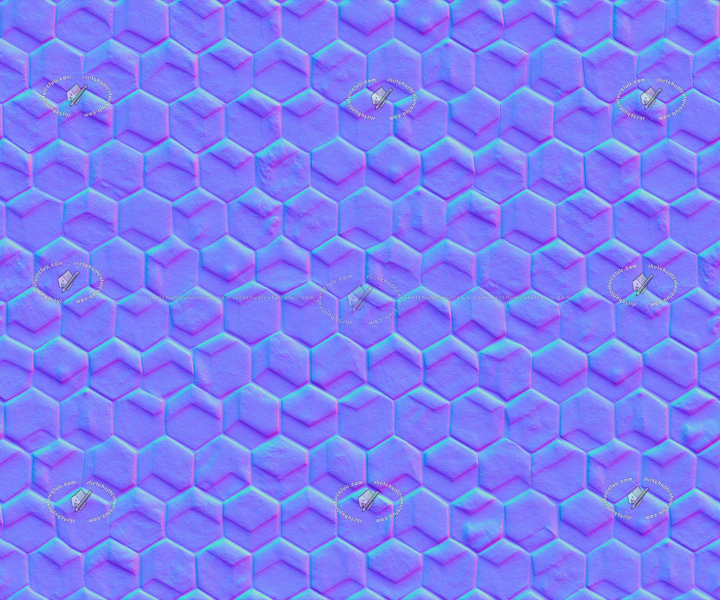 Textures   -   ARCHITECTURE   -   TILES INTERIOR   -   Hexagonal mixed  - Tadao ando tokio jewel box wall tiles texture seamless 21174 - Normal