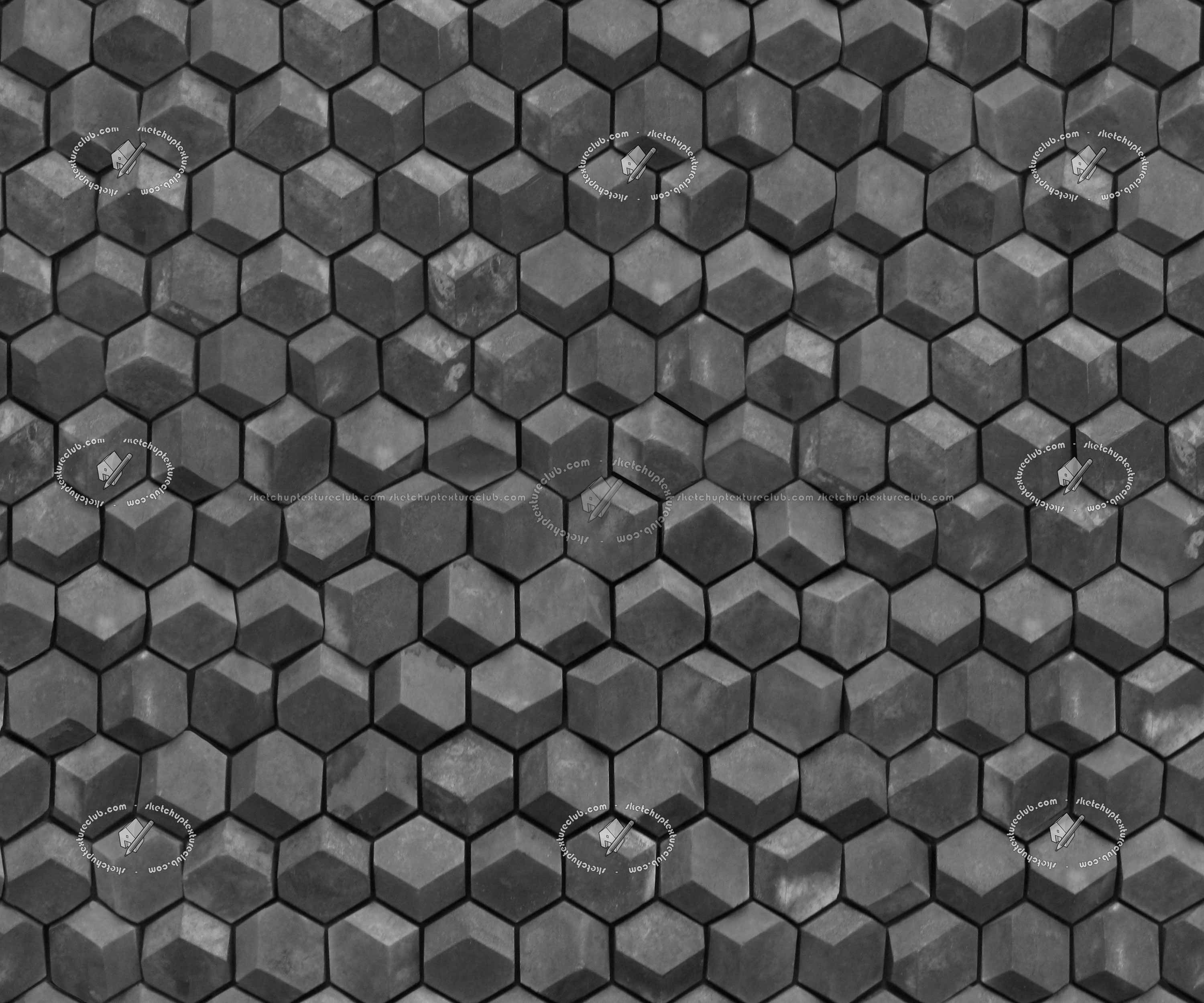 Textures   -   ARCHITECTURE   -   TILES INTERIOR   -   Hexagonal mixed  - Tadao ando tokio jewel box wall tiles texture seamless 21174 - Specular