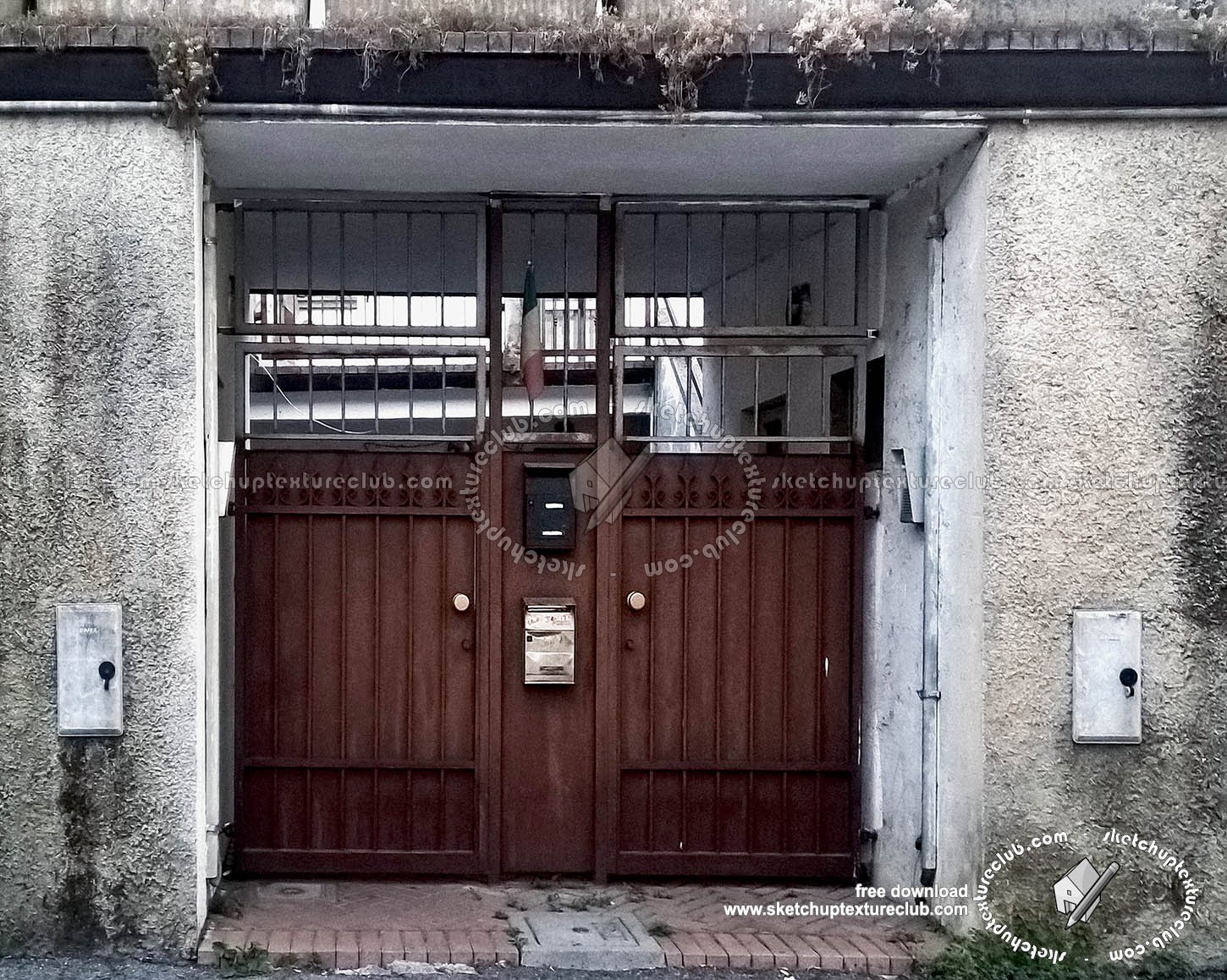 Textures   -   ARCHITECTURE   -   BUILDINGS   -   Gates  - Old rusty iron entrance gate texture 18605