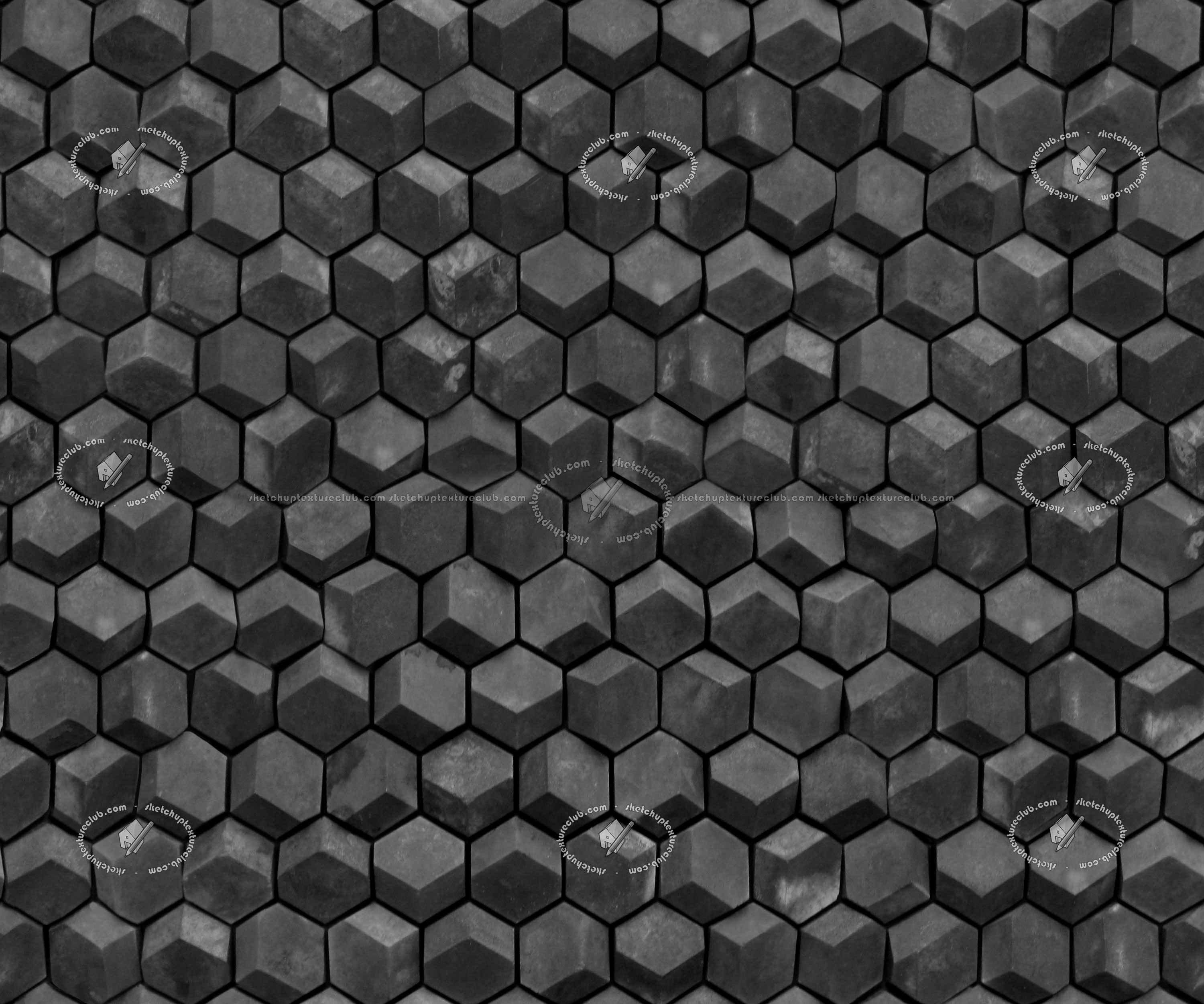 Textures   -   ARCHITECTURE   -   TILES INTERIOR   -   Hexagonal mixed  - Tadao ando tokio jewel box wall tiles texture seamless 21177 - Specular