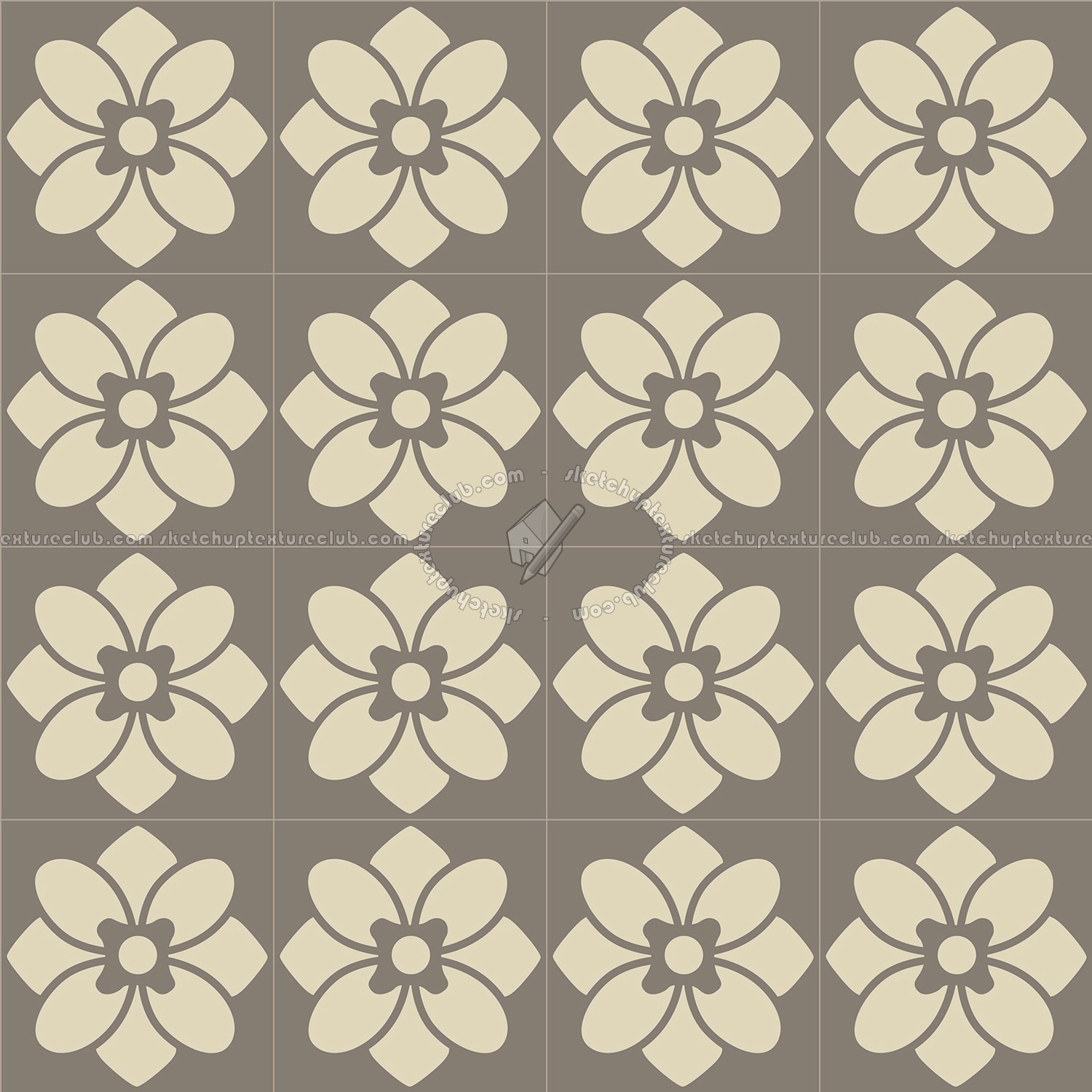 Textures   -   ARCHITECTURE   -   TILES INTERIOR   -   Cement - Encaustic   -   Victorian  - Victorian cement floor tile texture seamless 13696 (seamless)