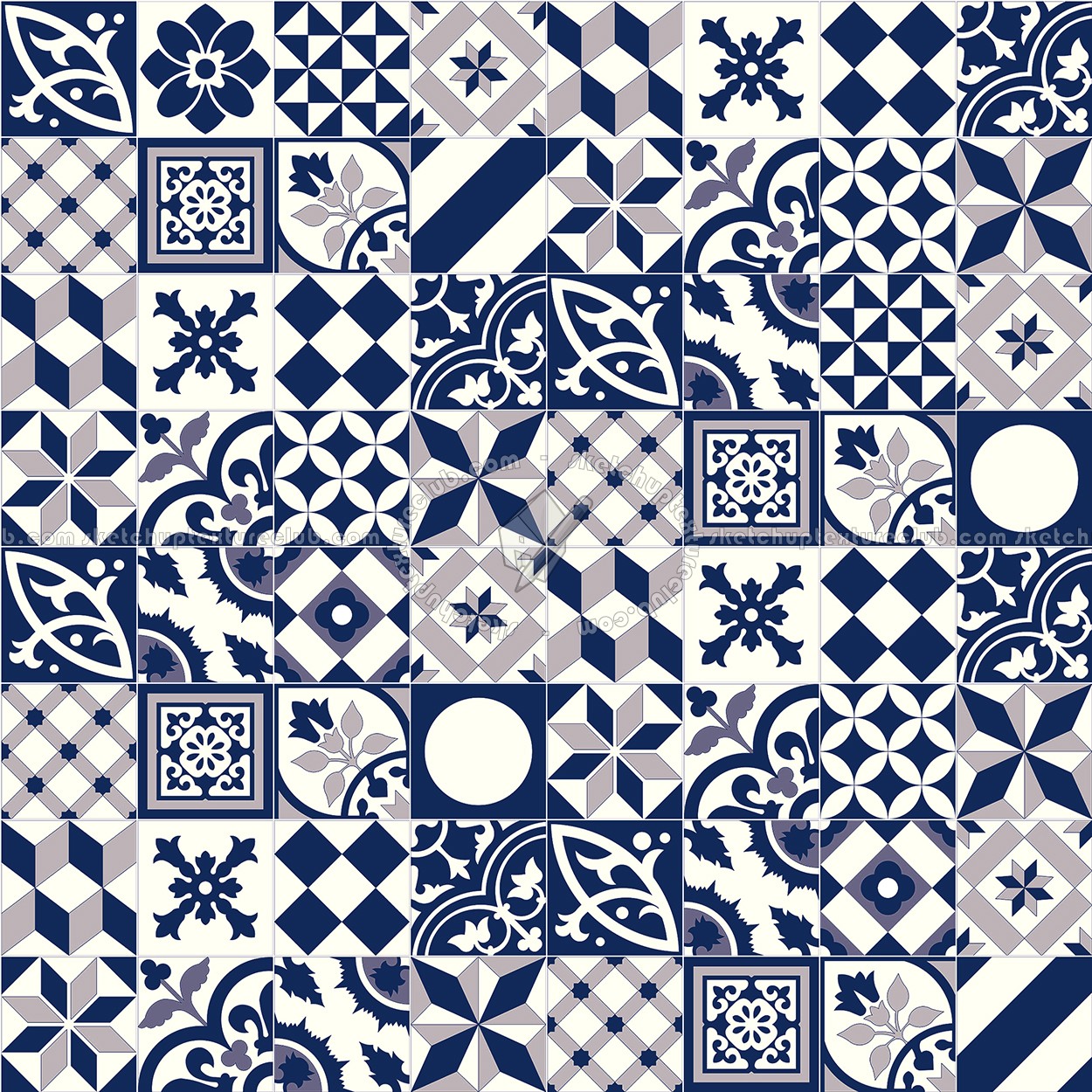 Textures   -   ARCHITECTURE   -   TILES INTERIOR   -   Ornate tiles   -   Patchwork  - Patchwork tile texture seamless 16817 (seamless)