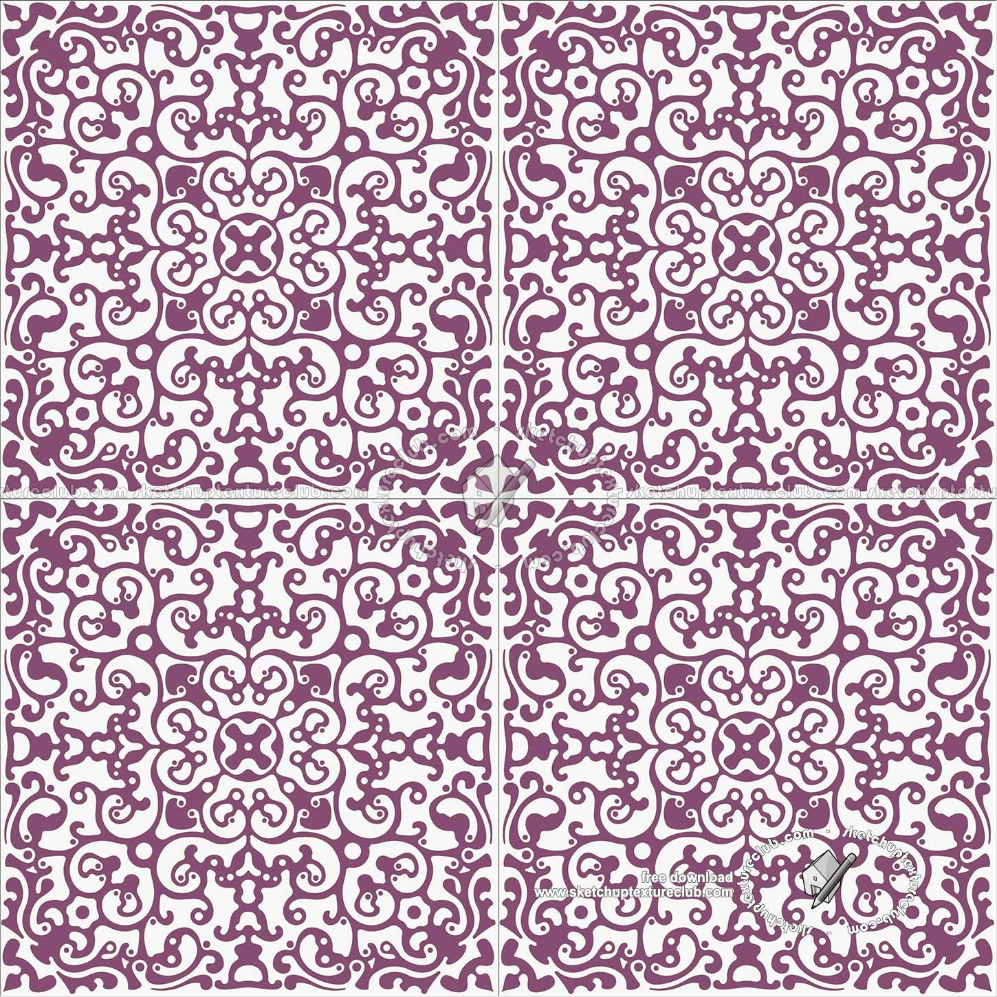 Textures   -   ARCHITECTURE   -   TILES INTERIOR   -   Ornate tiles   -   Mixed patterns  - Ceramic ornate tile texture seamless 20275 (seamless)