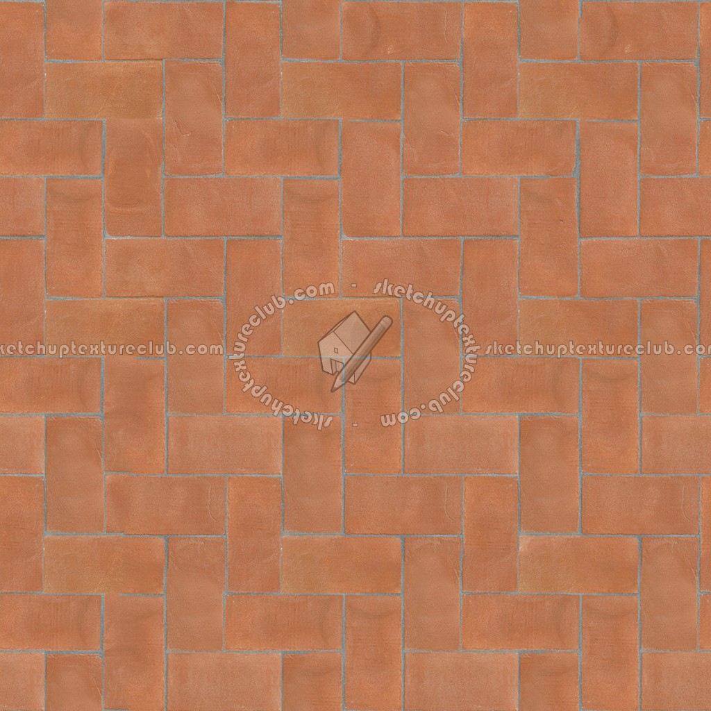 Textures   -   ARCHITECTURE   -   PAVING OUTDOOR   -   Terracotta   -   Herringbone  - Cotto paving herringbone outdoor texture seamless 06773 (seamless)